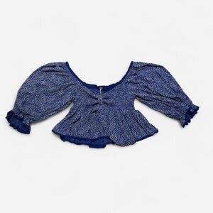 Free People Britnee Print Smocked Babydoll Top